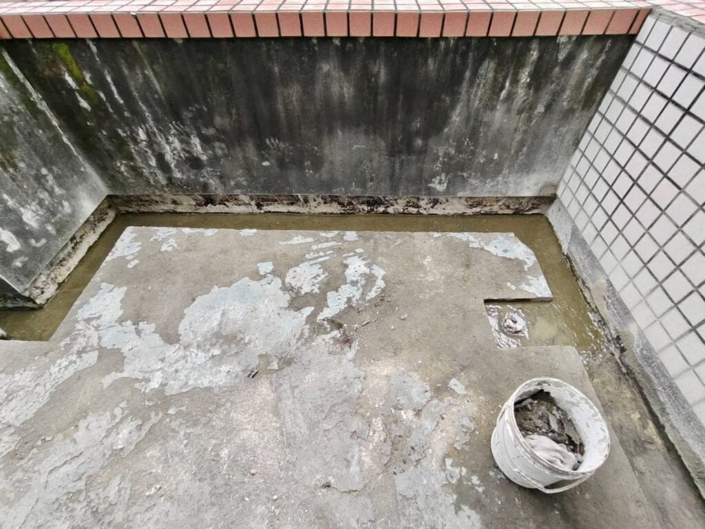 頂樓防水工程牆角截水路與透氣排濕線開挖施工